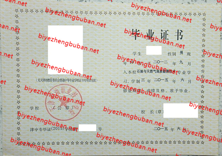 2015天津石油职业技术学院中专<a href='http://www.biyezhengbuban.net/byzyb/' target='_blank'><u>毕业证样本</u></a>