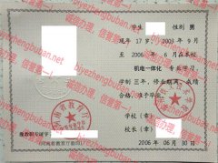 郑州铁文技术学校中专毕业证样本图